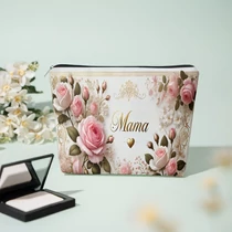 Cipzáras kozmetikai táska - Rózsás minta, Mama felirat PX11462106