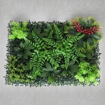 Műnövényfal piros virágos panel 60 x 40 cm BX2378584-P