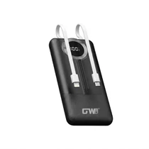 Beépített Kábeles Power Bank - 10000 mAh GW-137