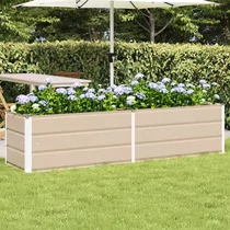 vidaXL Növénytartó Fém Balkonláda 195cm bézs KKM5X3V054-B