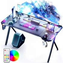 Dowinx RGB gamer számítógépasztal 140x60cm karbon szálas Fekete holm40038