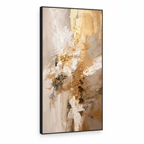 Modern absztrakt arany-fehér vászon falikép 80x160cm 5QM065KW1G-3