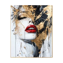 Modern absztrakt arany portré vászon falikép 50 × 70 cm AL5057524