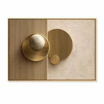 Modern absztrakt arany kör mintás vászon falikép 60x120cm BL10012711
