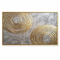 Modern absztrakt arany kör mintás vászon falikép 75 × 152 cm FK6722994