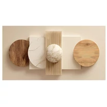 Modern minimalista absztrakt vászon falikép – bézs és fa mintás design 160 × 80 cm GU9912832