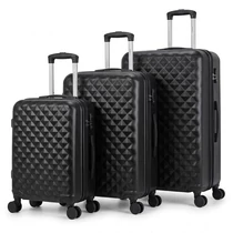 Diamond Premium 3db-os Keményfalú Bőröndszett Fekete DIA3F