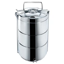 Orion termoszos ételhordó 3 szintes 3×900 ml – rozsdamentes acél, praktikus szállítás 120956