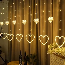 Romantikus szív alakú LED fényfüggöny – 3,5 méter LL3437126
