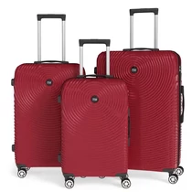 3 részes keményfedeles bőrönd szett piros 6XM2V59653-P