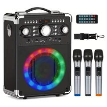 Hordozható karaoke hangszóró 2 mikrofonnal RGB világítással UJ4351202