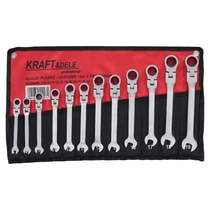 Kraft&Dele  hajlított racsnis csillag villáskulcs készlet 12 darab 8–19 mm KD10947