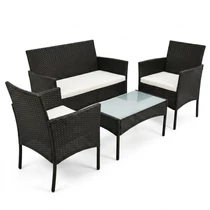 Modern Rattan Kerti Bútor Garnitúra – 4 részes PVC-RAT-19