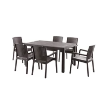 Rattan hatású kerti étkezőgarnitúra – PVC-RAT-18