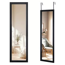 Ajtóra akasztható állótükör 110 x 33 cm - Fekete BT4869842-2