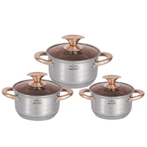 6 részes Rozsdamentes Acél Edénykészlet – Rose Gold ERA-05