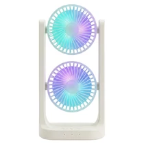 Duplafejes asztali ventilátor LED világítással 53201DF