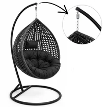 Cocoon függőfotel fekete párnákkal KR41