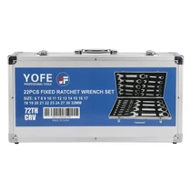 YOFE 22 részes racsnis csillag-villáskulcs készlet, 6–32 mm YOFE-22