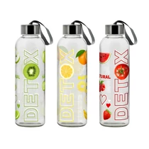 Cerve Detox Prémium Üveg Kulacs Fém Csavaros Kupakkal és Hordozófüllel (0,5 l) 1020079