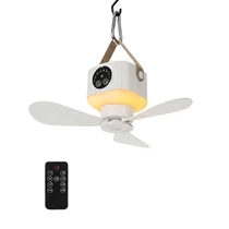 Hordozható Akkumulátoros Mennyezeti Ventilátor LED Világítással és Távirányítóval 6GM0W57WXQ