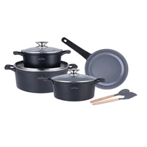 Die Cast Aluminum 9 részes edénykészlet fekete SH-LG4009B