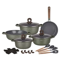 Die Cast Aluminum 17 részes edénykészlet zöld SH-ZL3018G