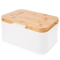 WHITELINE fém kenyértartó – 30x19,5x14,5 cm, fehér színben 152465