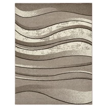 Bézs-barna hullámmintás modern szőnyeg 200 x 290 cm BPC-6