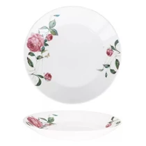 Opál lapos desszert tányér rózsás 19 cm 481425