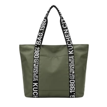 Sportos és Trendi Khaki Válltáska Feliratos Pántokkal TSK-08