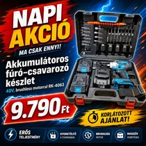 Akkumulátoros fúró–csavarozó készlet – 48V, brushless motorral RK-4063 