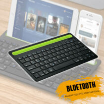 Multi-platform bluetooth billentyűzet - tablet és telefontartóval