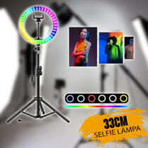 RGB selfie körlámpa állvánnyal 33cm - RGB33