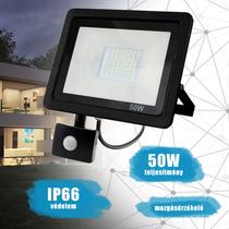 50W por- és vízálló led reflektor mozgásérzékelővel