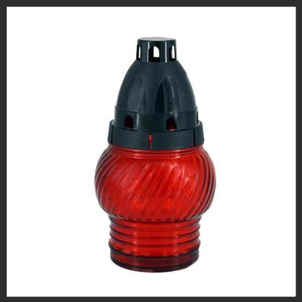Z-211 Üvegmécses műanyag tetővel piros 15cm 324392piros
