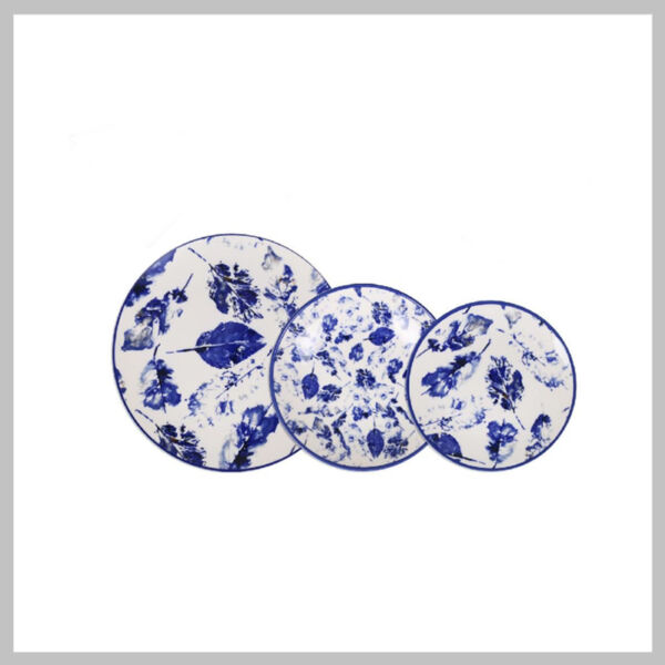 SANTA CLARA 18 részes kék levelű  porcelán étkészlet STA-928S18BL