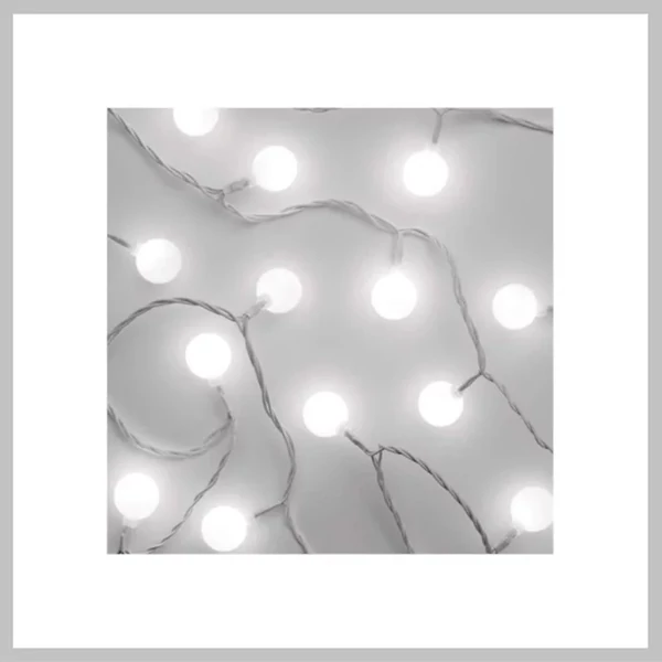 Elemes fehér golyós fényfüzér 10 LED - 1,5 m fehér 96015LIB-101WC