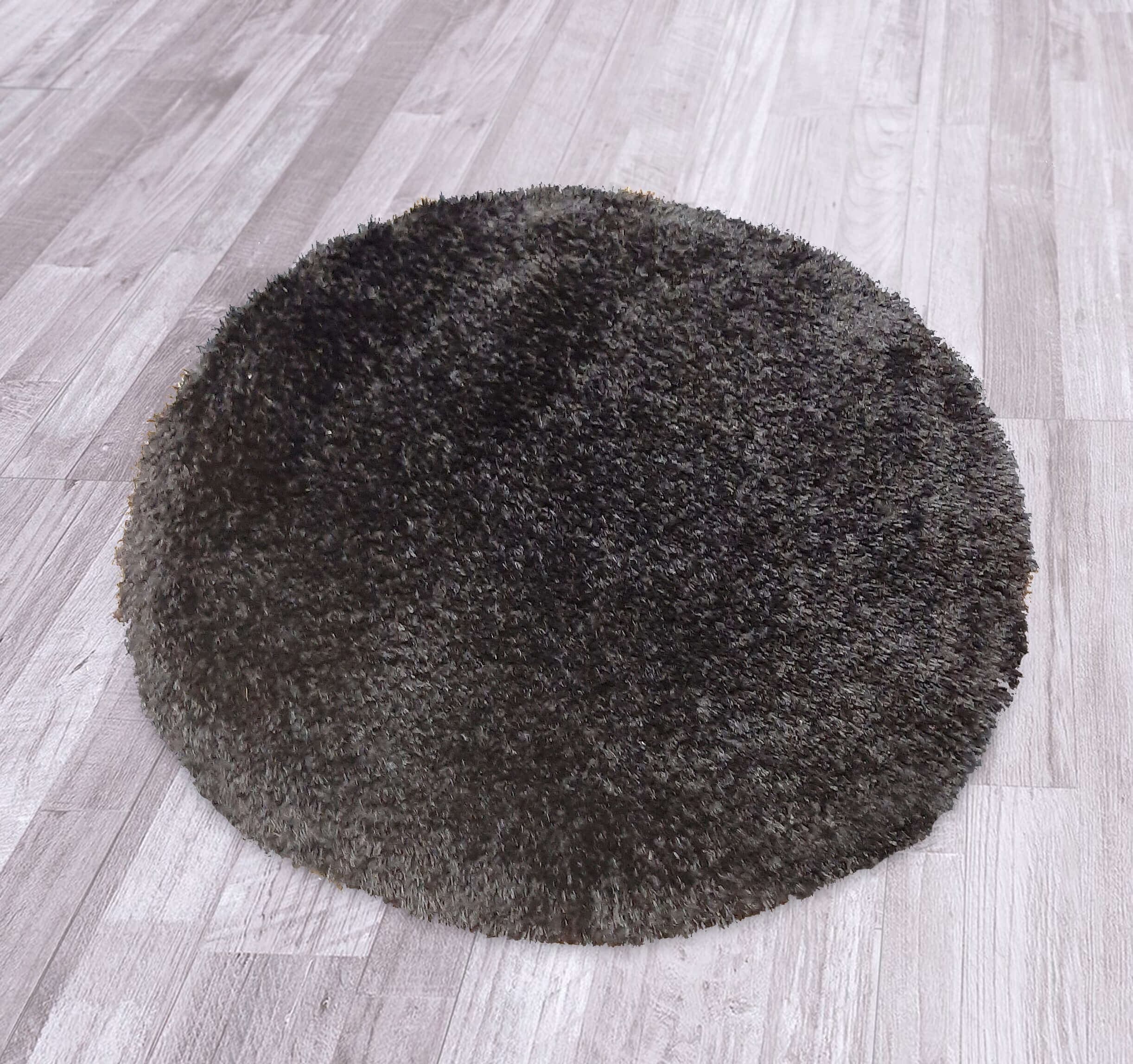 Puffy egyszínű kerek szőnyeg 120cm - fekete