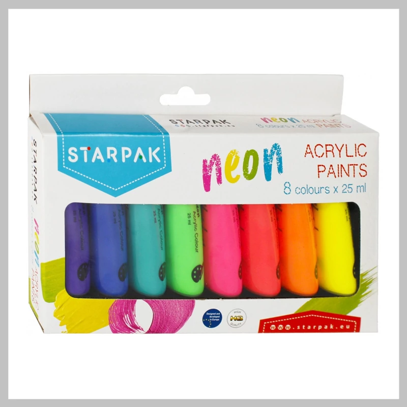 STARPAK neon akrilfesték 8 szín 25ml 484981