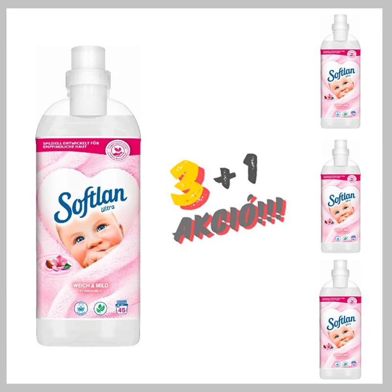 SOFTLAN Ultra Sensitive öblítő 1 liter 45 mosás  3+1 Akció! ZT-8927217A