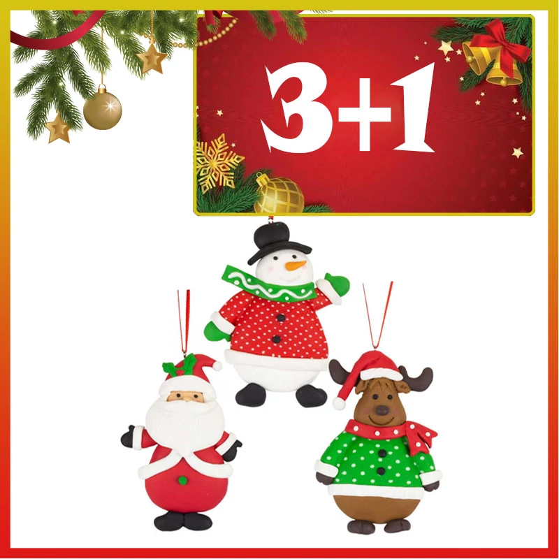 Karácsonyi poliagyag 3 mintás 11cm figura 3 + 1 49783
