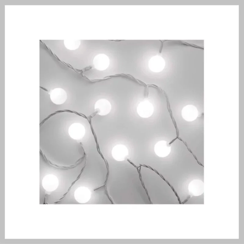 Elemes fehér golyós fényfüzér 10 LED - 1,5 m fehér 96015LIB-101WC