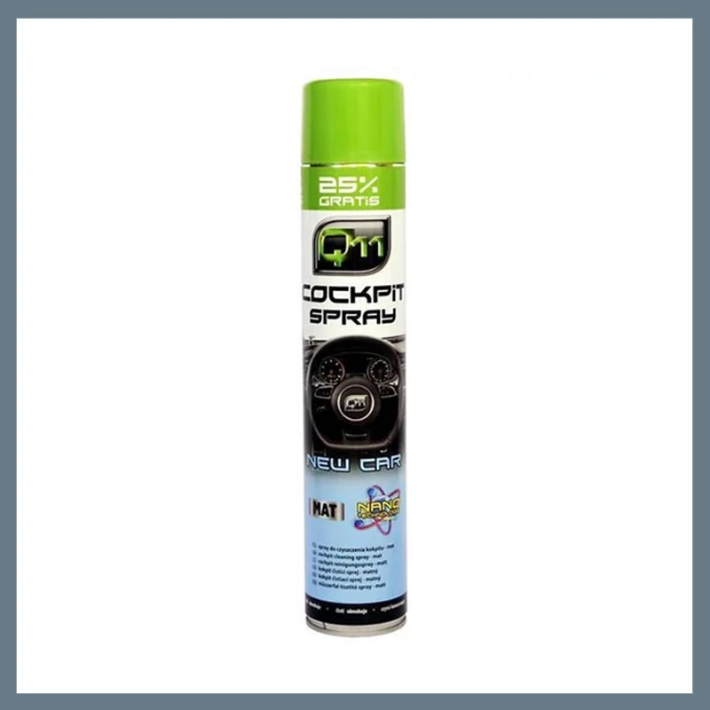 Q11 műszerfalápoló & tisztító habspray, új autó illat, matt hatás, 750 ml 2551