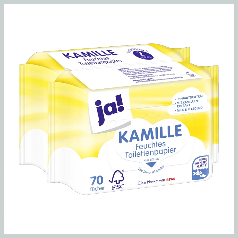 ja! Nedves toalettpapír kamilla kivonattal, 70 darab, 2 csomag 8379864