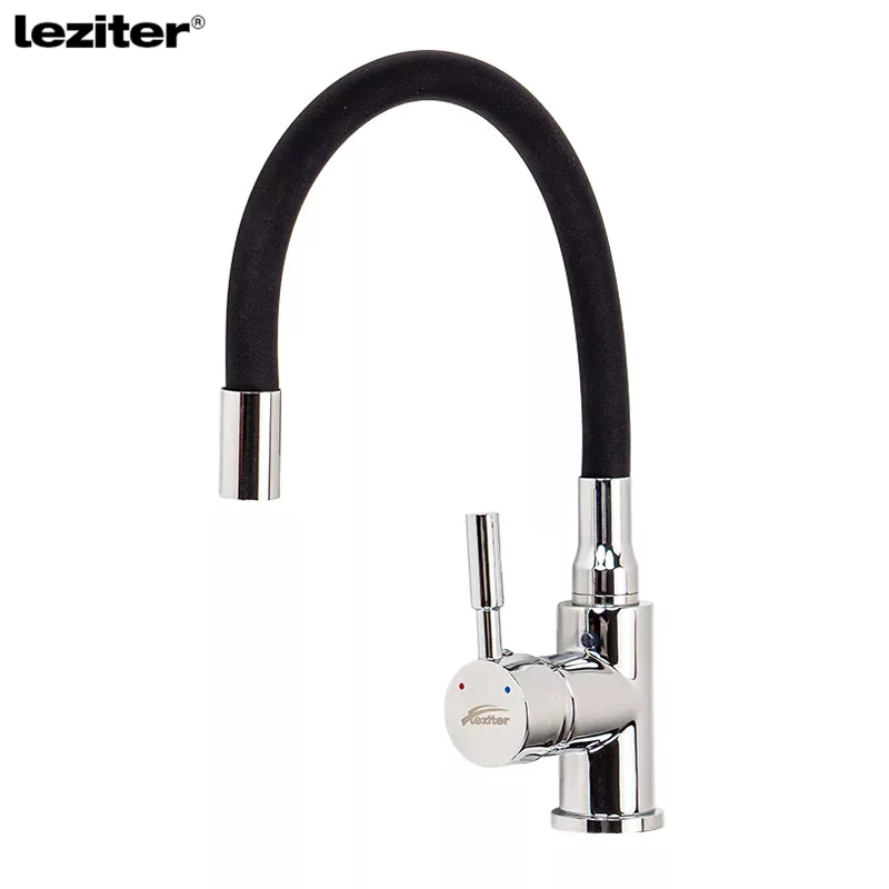 LEZITER Corin álló mosogató csaptelep flexibilis kifolyócsővel fekete ZS-7012