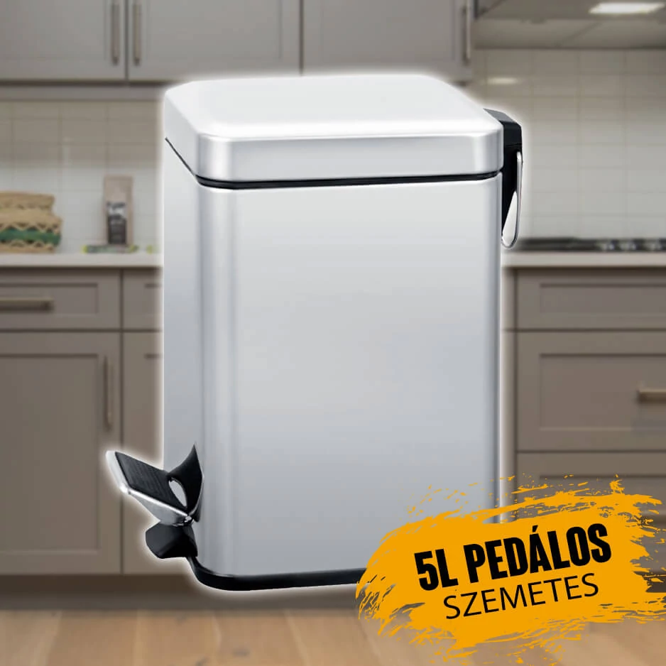 Zurrichberg 5L rozsdamentes acél pedálos szemetes ZB8027