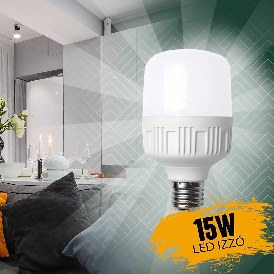 Led izzó opál búrás 15W