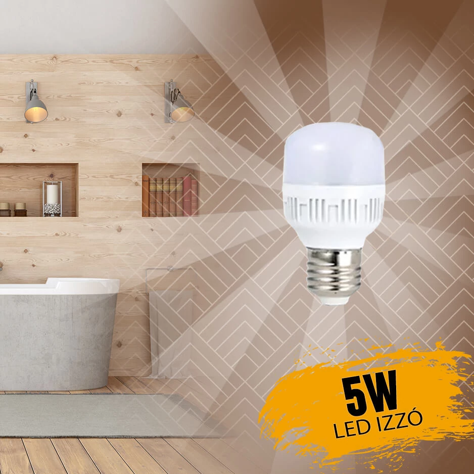 Led izzó opál búrás 5W