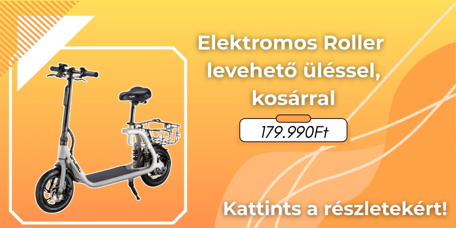 Elektromos Roller levehető üléssel, kosárral - Fehér